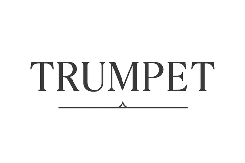 Start again. Give me a sleek and classy logo using the word "Trumpet"